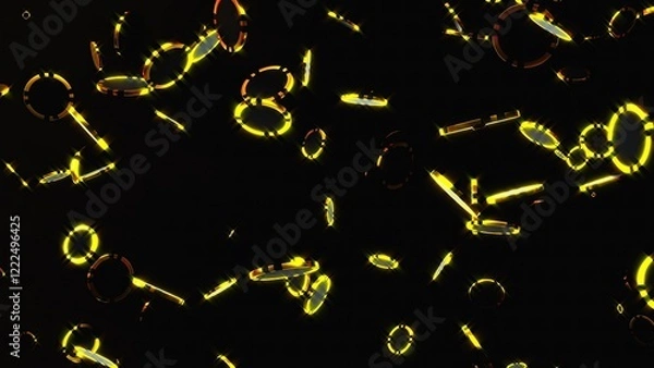 Obraz Golden poker chips. Computer generated