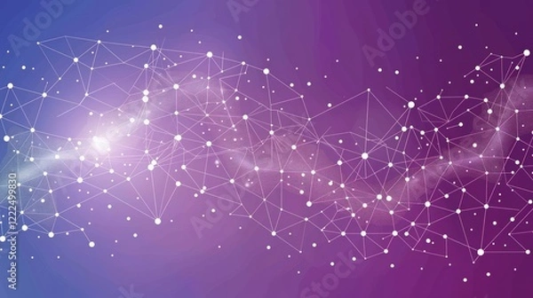 Fototapeta Abstract Network Connections: Purple Galaxy of Data