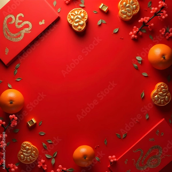 Fototapeta Lunar New Year Festive Arrangement, Chinese new Year