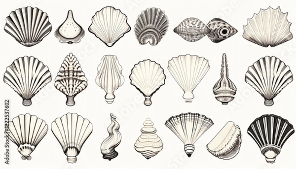 Fototapeta set of white and black stones