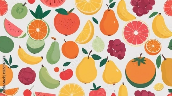 Fototapeta Fresh Fruit Background Pattern