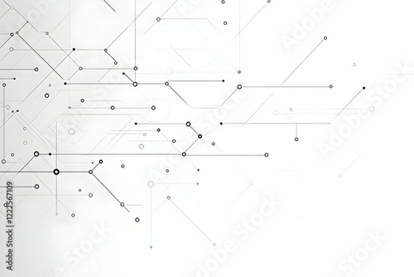 Fototapeta Abstract Background with Interconnected Lines and Circles Forms a Complex Network Visually.