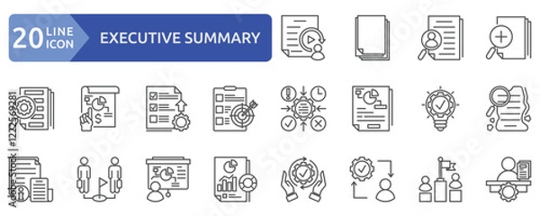 Fototapeta executive summary icon sheet