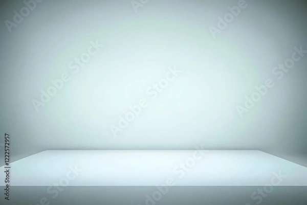 Fototapeta Empty Light Blue Studio Table Background Creates a Serene and Minimalist Atmosphere Perfectly