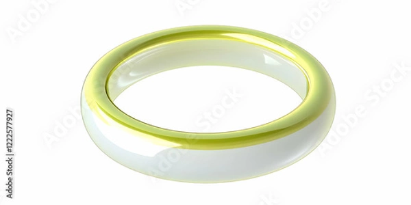 Obraz 3D Rendered Green and White Ring Isolated on White Background.