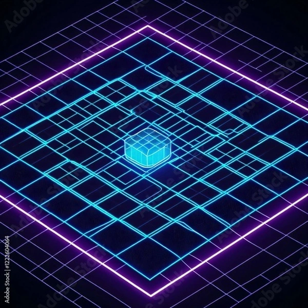 Obraz Cyber Cube in a Virtual Maze