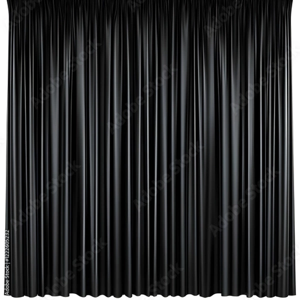 Fototapeta Black Curtains Create a Dramatic Backdrop for a Stage Setting or Presentation
