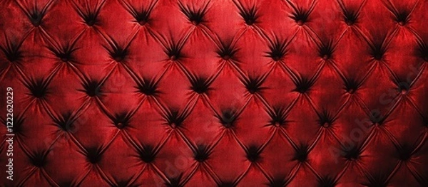 Obraz Luxurious red velvet fabric texture shown from a top view with deep shadows and highlights enhancing its rich colors and soft appearance.