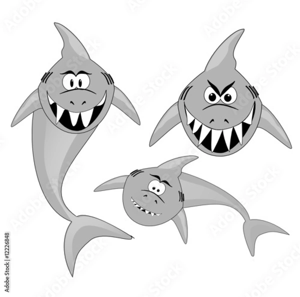 Obraz drei Haie als Vektor