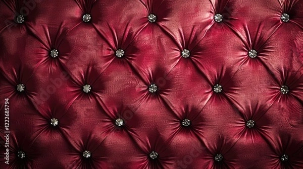 Obraz Red Upholstery with Diamond Buttons