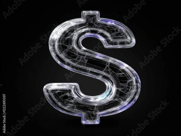 Obraz Dollar icon 3D against black background