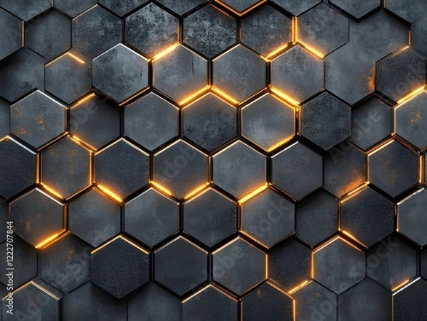 Fototapeta abstract background with hexagons