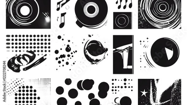 Fototapeta Mesmerizing Monochrome Abstract Patterns and Geometric Shapes
