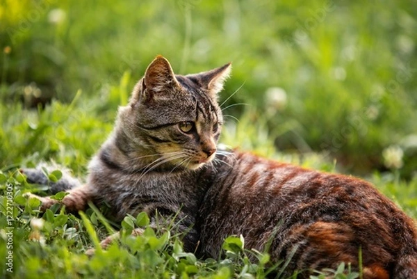 Obraz cat on the grass