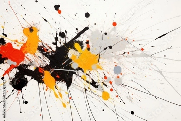 Fototapeta A few Splattered real ink painting backgrounds splattered.