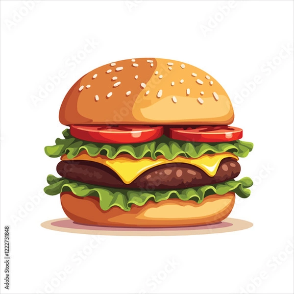 Obraz hamburger isolated on white