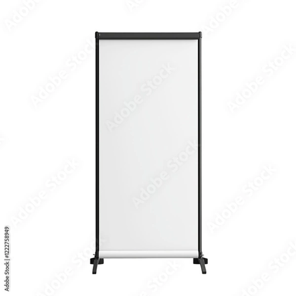Fototapeta Roll-up banner stand mockup template, isolated on white background 
