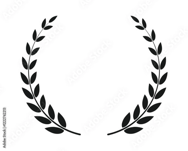 Fototapeta laurel wreath. simple empty wreath frame for award, certificate, trophy and more. vector illustration on transparent background.