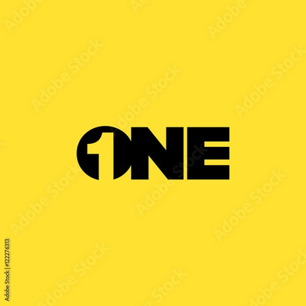 Obraz Numer jeden negatywna przestrzeń Symbol concept