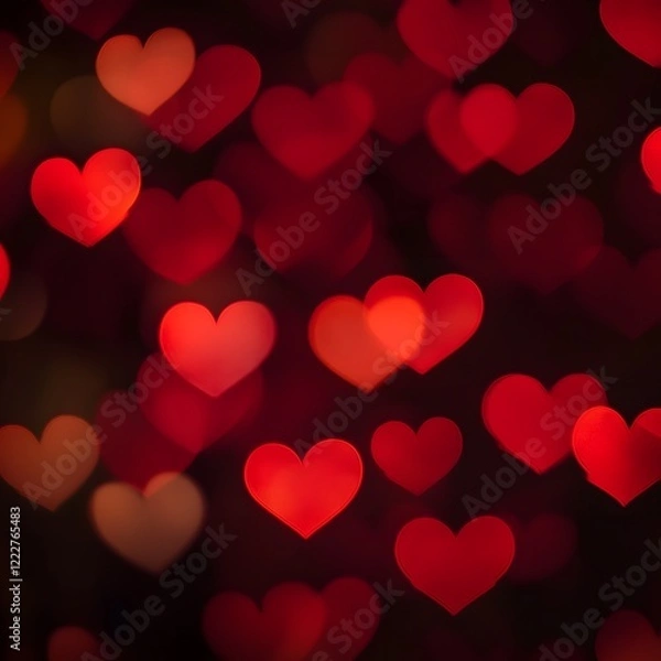 Fototapeta red hearts background
