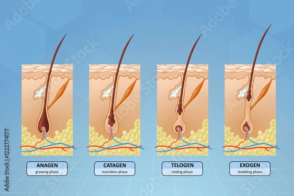 Obraz Stages of hair growth
