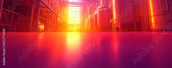 Fototapeta Sunset Brewery Interior