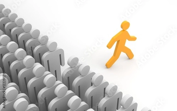 Obraz Different people. Run to new opportunities. 3d illustration