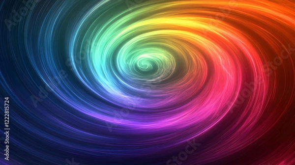 Fototapeta Colorful Electric Rainbow Gradient Swirling in Layered Formation