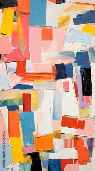 Fototapeta Digital retro abstract magazine collage pattern graphics poster background