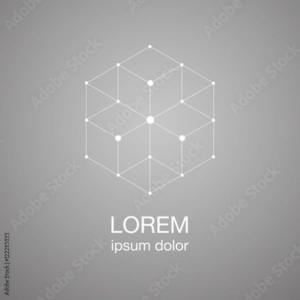 Fototapeta simple hexagon logo design concept, vector logo template