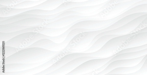 Fototapeta White abstract wavy texture. Modern light background with waves.