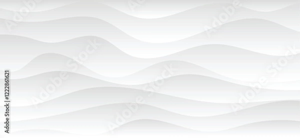 Fototapeta White abstract wavy texture. Modern light background with waves.