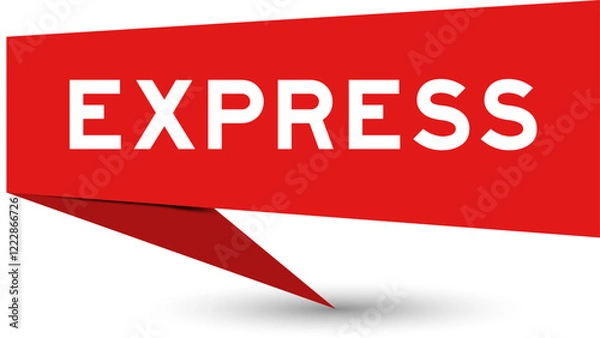 Fototapeta Red color speech banner with word express on white background