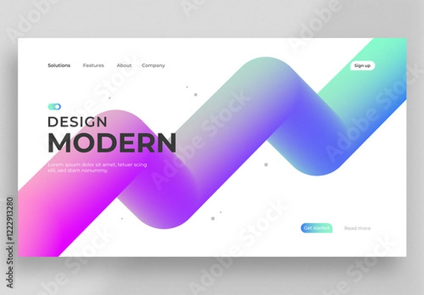 Fototapeta Modern Concept Website Design with Gradient Abstract Shape