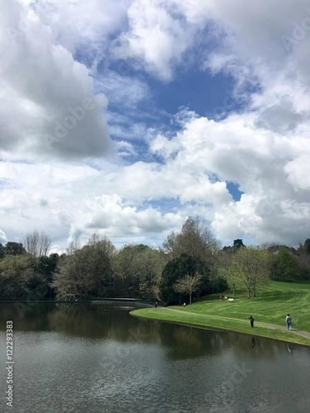 Obraz cloudy afternoon lake view