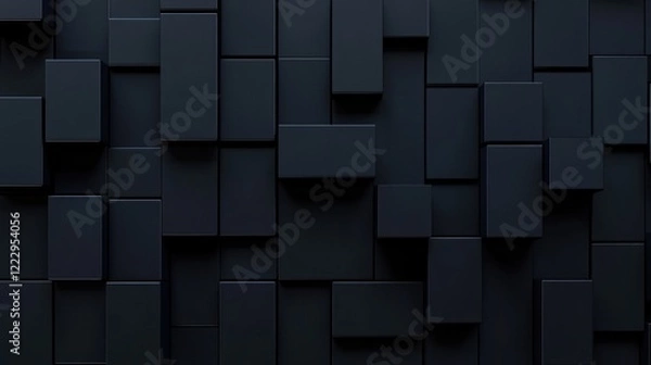 Fototapeta Abstract Black Cube Wall