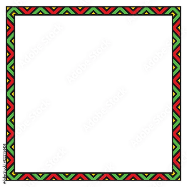 Obraz Black History Month Multicolored Triangle Pattern Square Frame Border