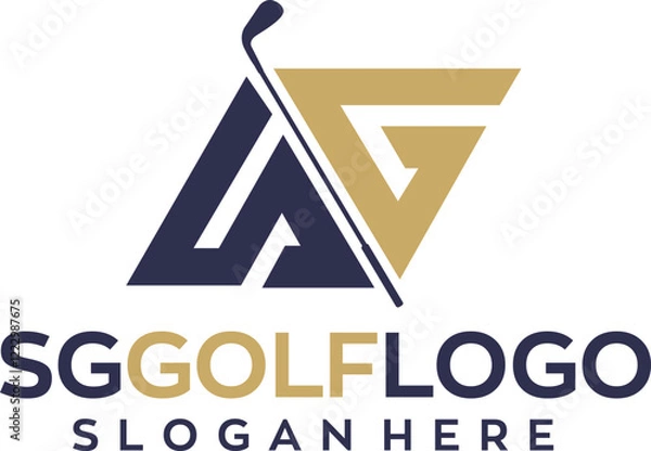 Obraz SG golf logo with editable vector file