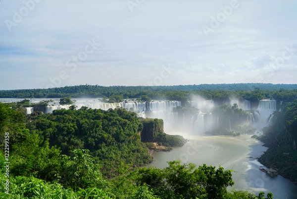 Fototapeta The most stunning view point of Iguazu Waterfall, Foz do Iguazu,