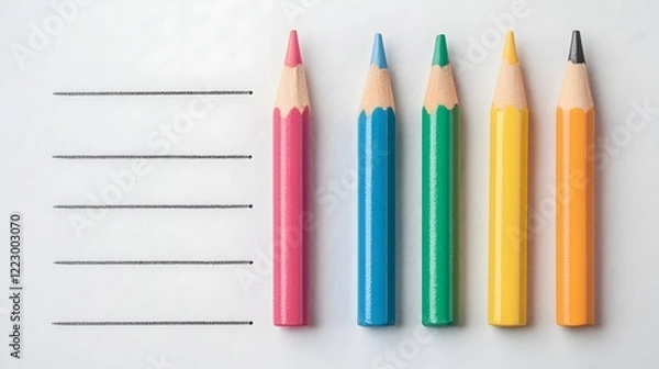 Fototapeta Pencils Representing Testing Phases in Project Development to Identify and Resolve Errors Early