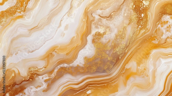 Fototapeta The texture of the marble is golden with light parts