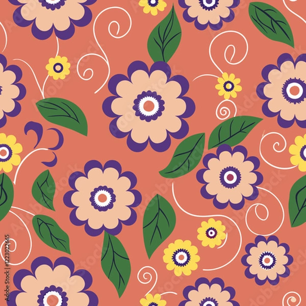 Fototapeta floral pattern with beautiful background