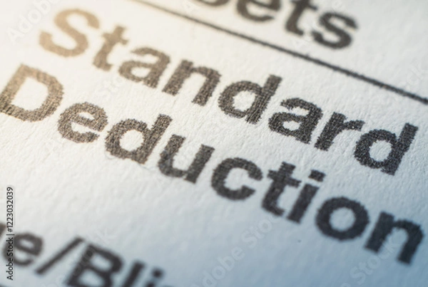 Fototapeta Understanding standard deduction on the US 1040 individual income tax form for accurate tax filing