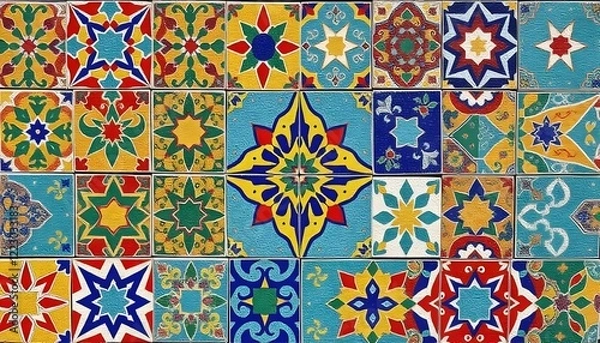 Obraz Vibrant Colorful Tile Mosaic Pattern Design