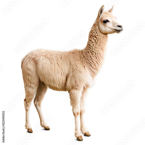 Fototapeta A gentle llama standing 