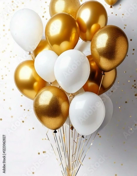 Fototapeta カラフルな風船でパーティ―の雰囲気