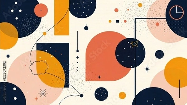 Fototapeta retro pattern with flowers