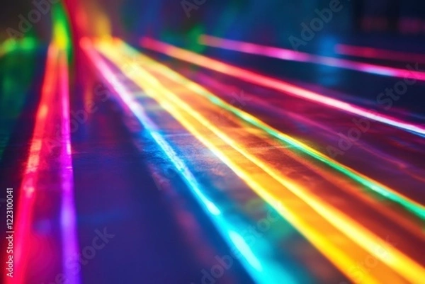 Fototapeta Vibrant Colorful Light Rays Creating Abstract Patterns on Surface