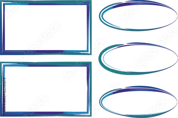 Fototapeta green blue colorful abstract frames collection set vector