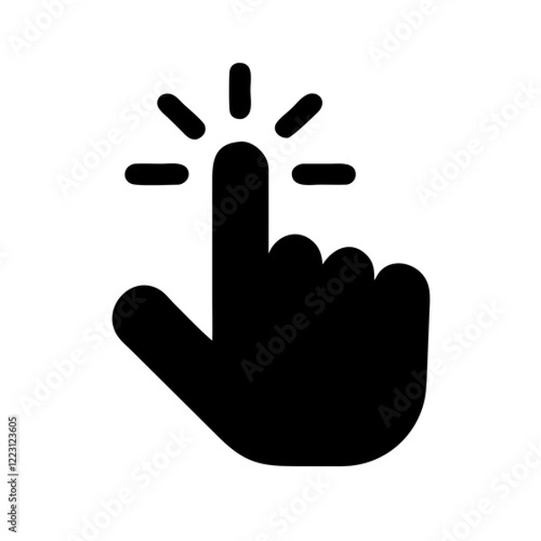 Fototapeta "Hand Cursor Click Vector Icon: Precision and Interaction Simplified"